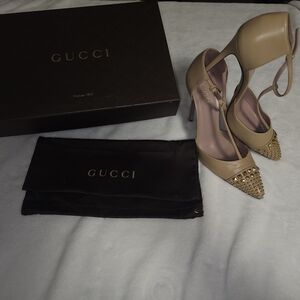 Gucci Women's Beige Studded Heels